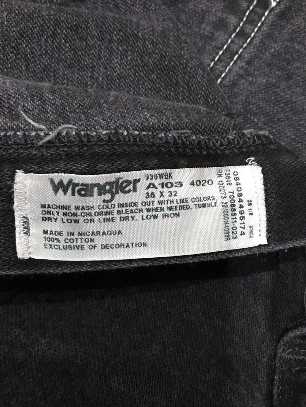 Wrangler Men's Black Bootcut Jeans 36x32 - Picture 6 of 7